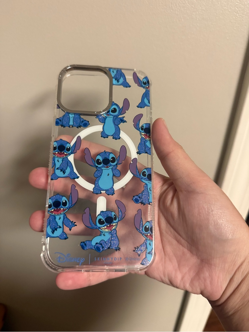 Disney Blue Stitch Clear iPhone 16 Pro Max MagSafe Case - SkinnyDip *NWOT*